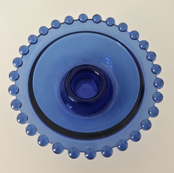 Cobalt Blue Glass Candle Holder UV Reactive - Picture 2 of 9